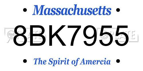 8BK7955 Massachusetts License Plate