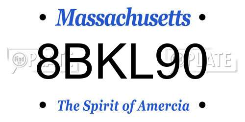 8BKL90 Massachusetts License Plate