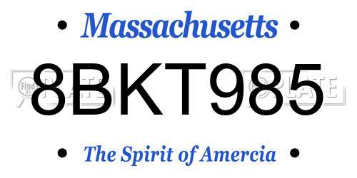 8BKT985 Massachusetts License Plate