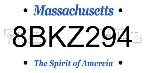 8BKZ294 Massachusetts License Plate