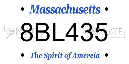8BL435 Massachusetts License Plate