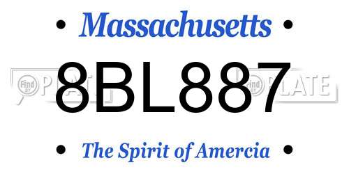 8BL887 Massachusetts License Plate