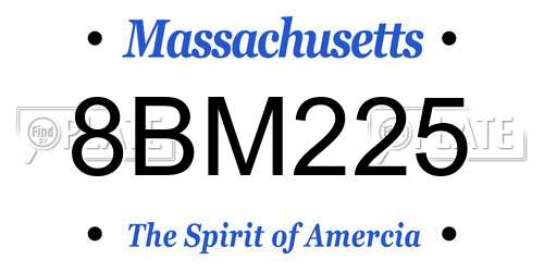 8BM225 Massachusetts License Plate