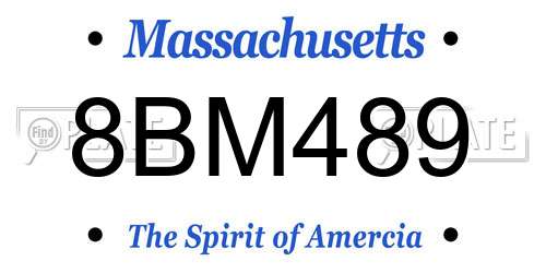 8BM489 Massachusetts License Plate