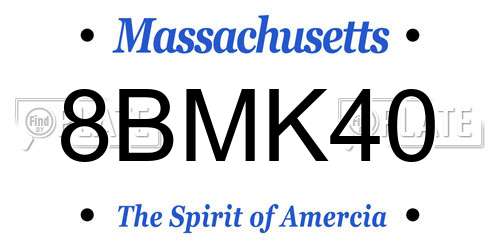 8BMK40 Massachusetts License Plate