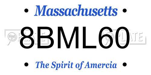 8BML60 Massachusetts License Plate