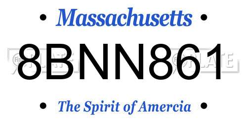 8BNN861 Massachusetts License Plate