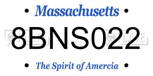 8BNS022 Massachusetts License Plate