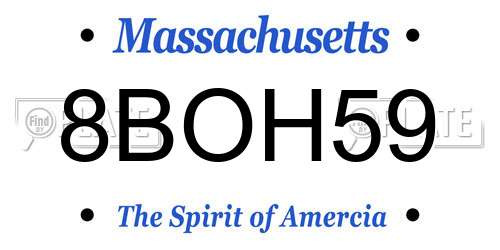 8BOH59 Massachusetts License Plate