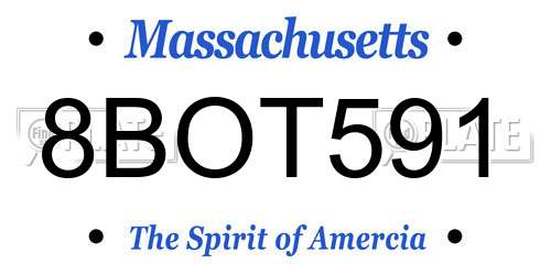 8BOT591 Massachusetts License Plate