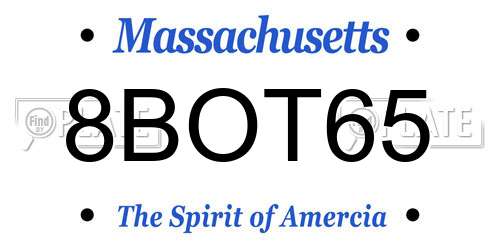 8BOT65 Massachusetts License Plate