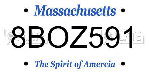8BOZ591 Massachusetts License Plate