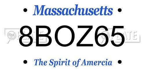 8BOZ65 Massachusetts License Plate