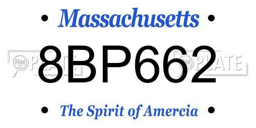 8BP662 Massachusetts License Plate