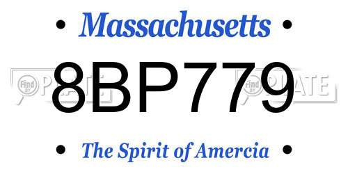 8BP779 Massachusetts License Plate