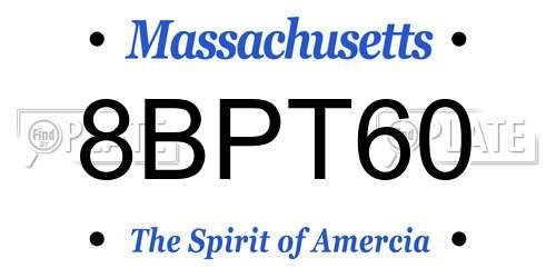 8BPT60 Massachusetts License Plate