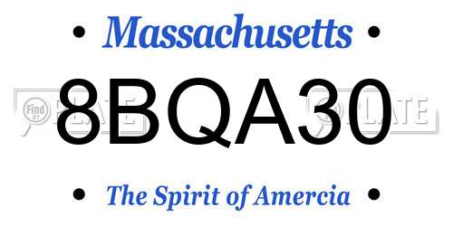 8BQA30 Massachusetts License Plate