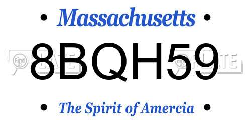 8BQH59 Massachusetts License Plate