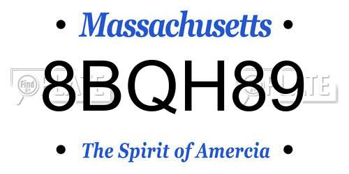 8BQH89 Massachusetts License Plate