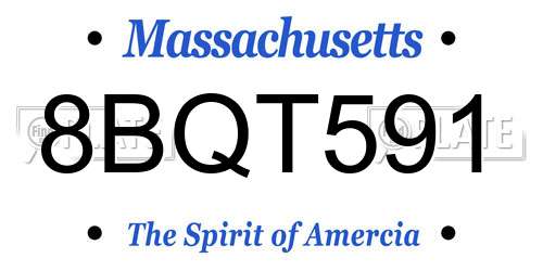 8BQT591 Massachusetts License Plate
