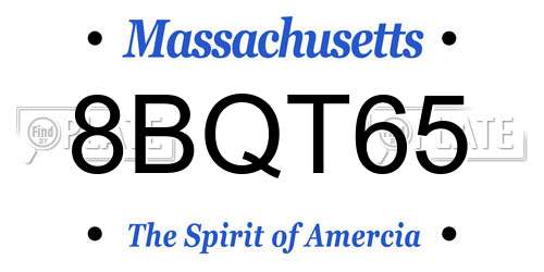 8BQT65 Massachusetts License Plate