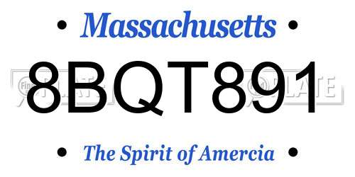 8BQT891 Massachusetts License Plate