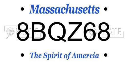 8BQZ68 Massachusetts License Plate