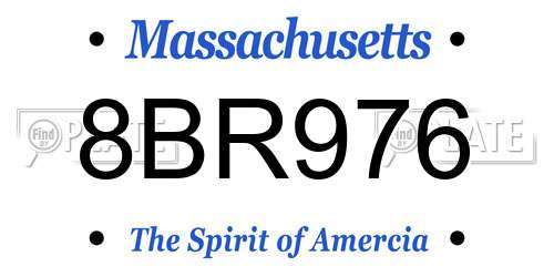 8BR976 Massachusetts License Plate