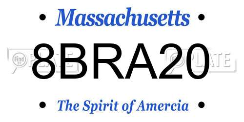 8BRA20 Massachusetts License Plate