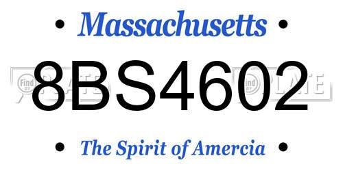 8BS4602 Massachusetts License Plate