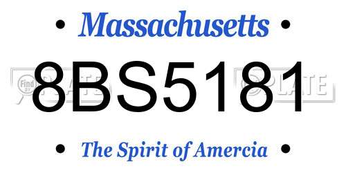 8BS5181 Massachusetts License Plate