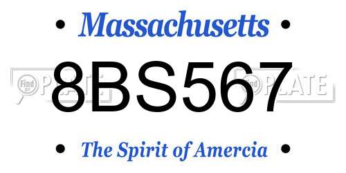 8BS567 Massachusetts License Plate