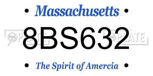 8BS632 Massachusetts License Plate