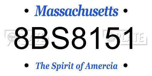 8BS8151 Massachusetts License Plate