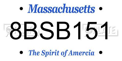 8BSB151 Massachusetts License Plate