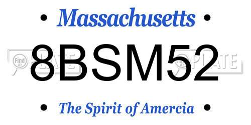 8BSM52 Massachusetts License Plate