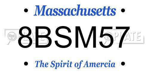 8BSM57 Massachusetts License Plate