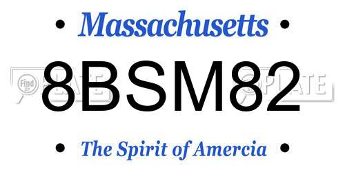 8BSM82 Massachusetts License Plate