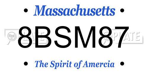 8BSM87 Massachusetts License Plate