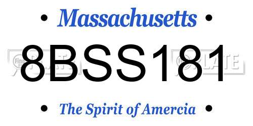 8BSS181 Massachusetts License Plate