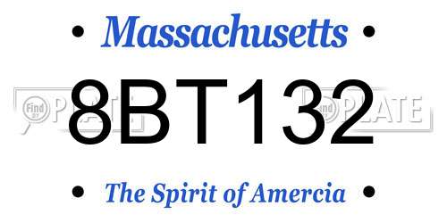 8BT132 Massachusetts License Plate