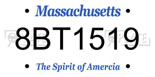 8BT1519 Massachusetts License Plate