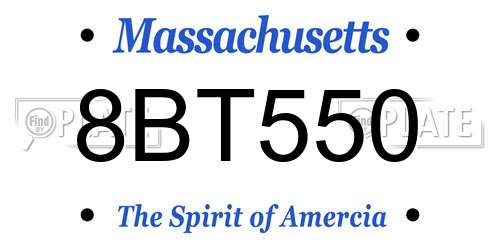 8BT550 Massachusetts License Plate