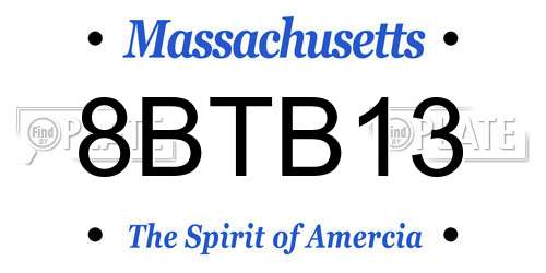 8BTB13 Massachusetts License Plate