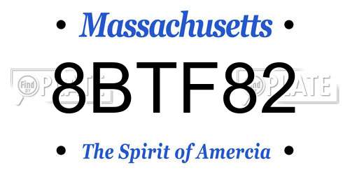 8BTF82 Massachusetts License Plate