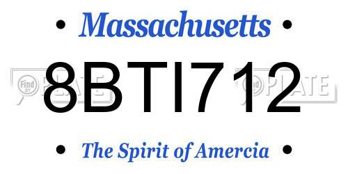 8BTI712 Massachusetts License Plate