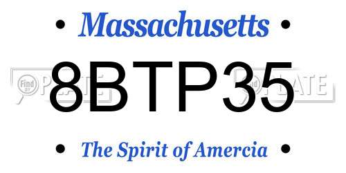 8BTP35 Massachusetts License Plate