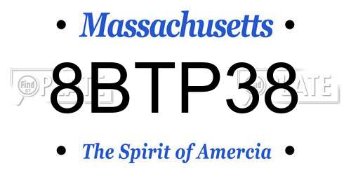 8BTP38 Massachusetts License Plate