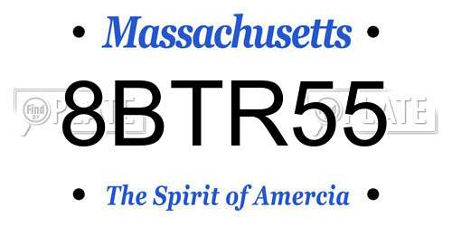 8BTR55 Massachusetts License Plate
