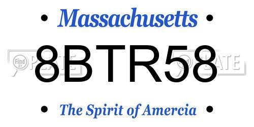 8BTR58 Massachusetts License Plate